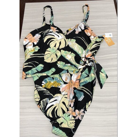Kona Sol swimsuit plus Size 24W  multicolor NWT - Picture 1 of 12